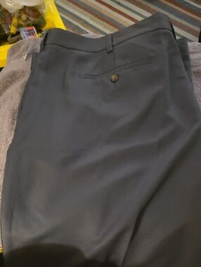 B+T Essentials Fit by DXL Men's Big & Tall Pleated Dark Gray Dress Pants